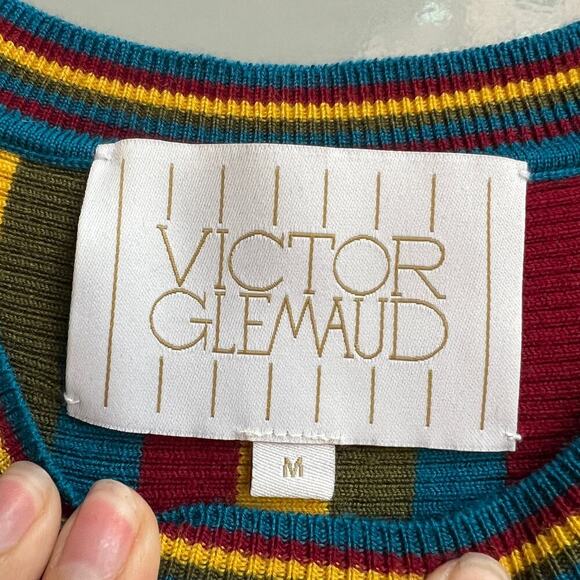 Victor Glemaud Multicolor Stripe Long Sleeve Dress Size M - Picture 4 of 5